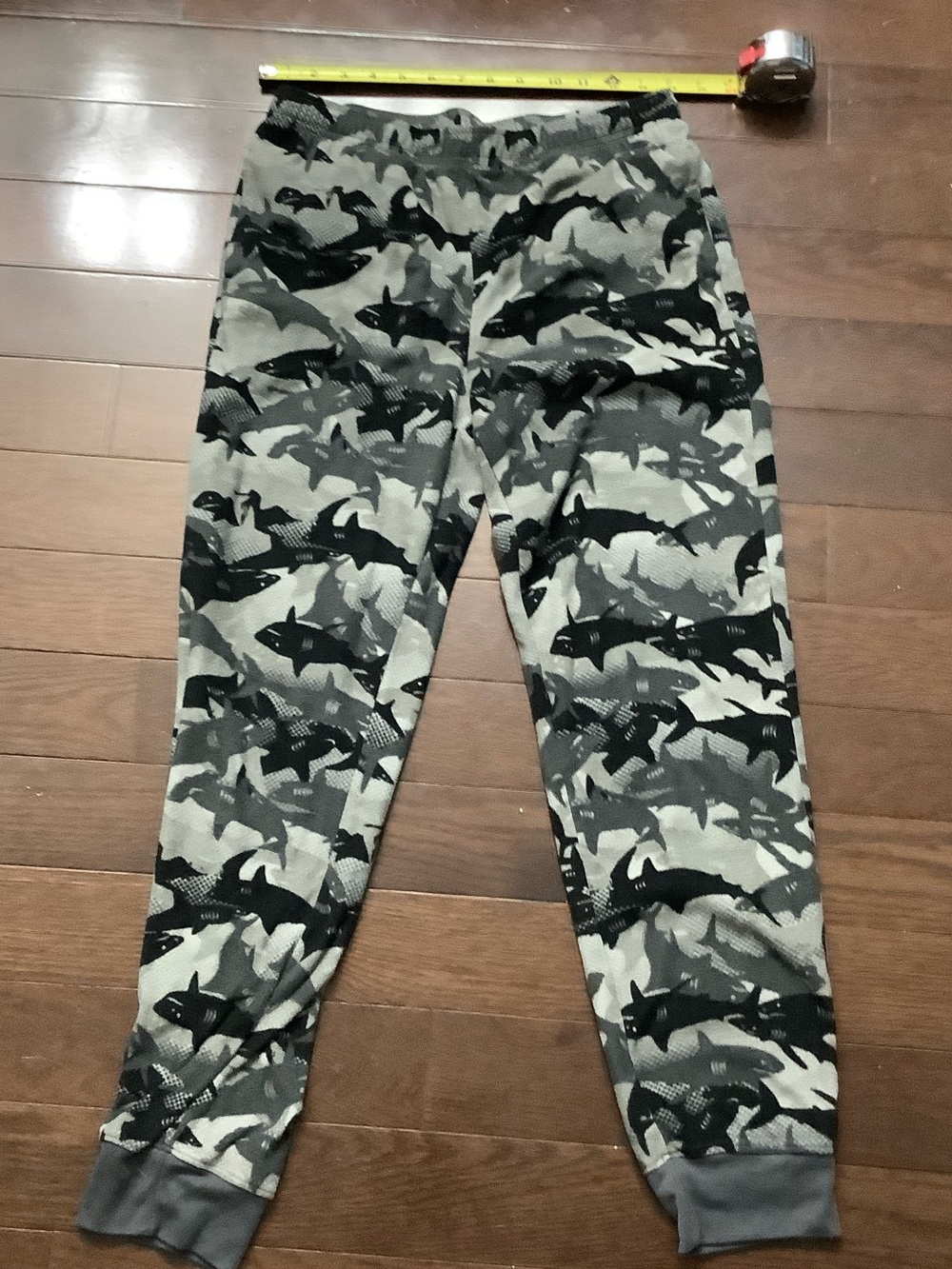 Kids fleece pj Shark Camo  Pants - Gray